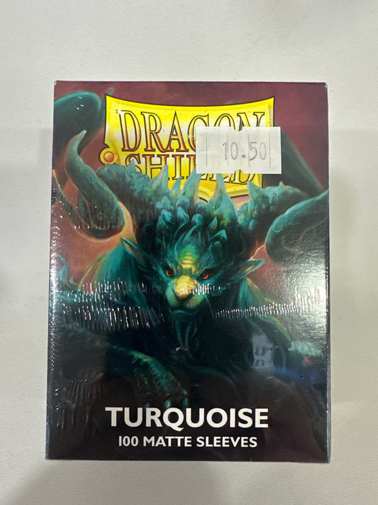 Turquoise 100 Ct Matte Standard Size Sleeves Dragon Shield