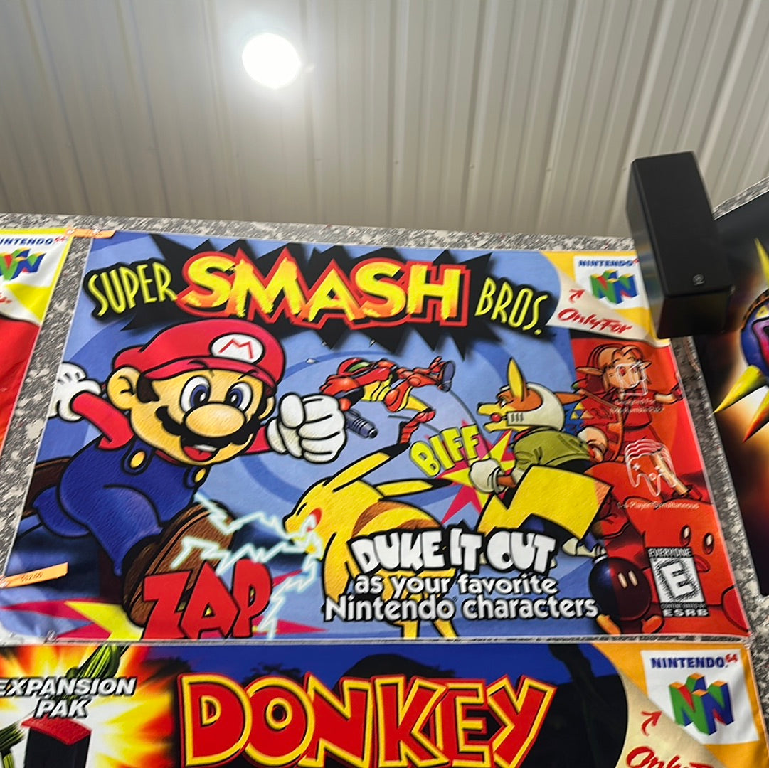 Super smash bros 64 box art tapestry