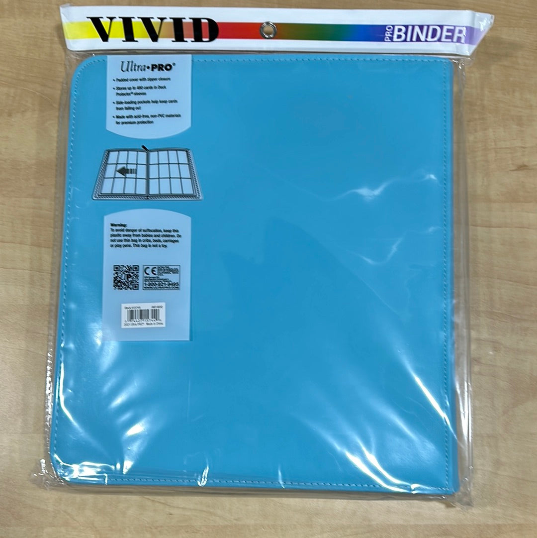 Light Blue 12 Pocket Zippered Binder