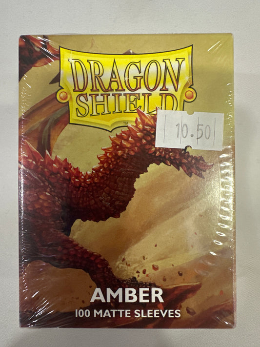 Amber 100 Ct Matte Standard Size Sleeves Dragon Shield