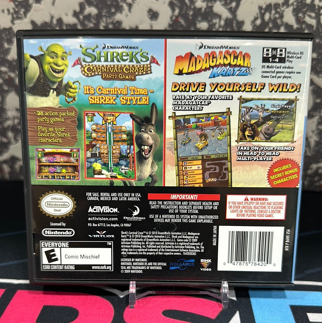 2 In 1 Party Pack Shrek Carnival Craze and Madagascar Kartz