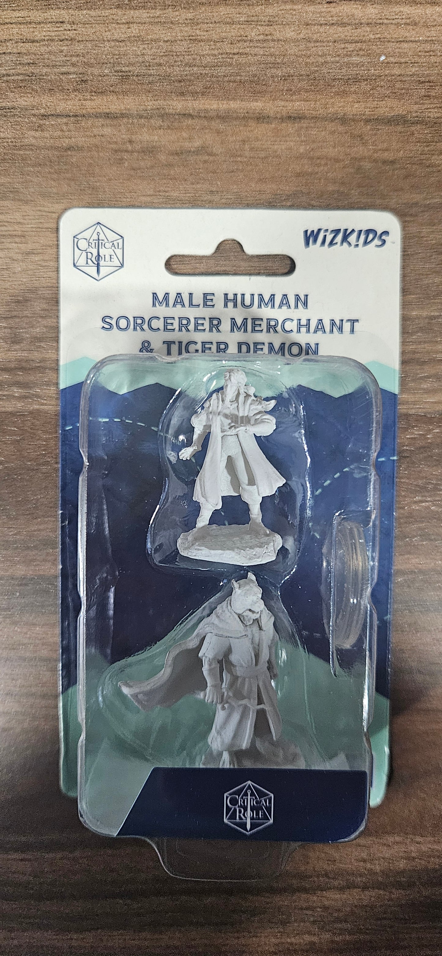 D&D Male Human Sorcerer Merchant & Tiger Demon Mini