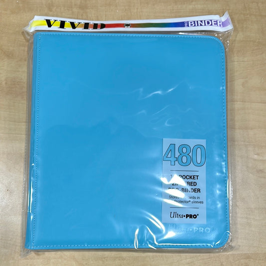Light Blue 12 Pocket Zippered Binder