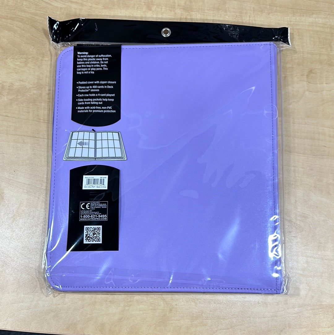 Lavender 12 Pocket zippered binder