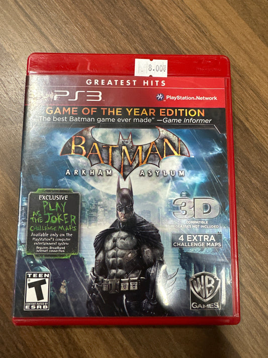 Batman Arkham Asylum game on the Year Edition