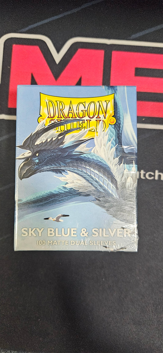 Sky Blue & Silver Dragon Shield Matte Sleeves 100ct