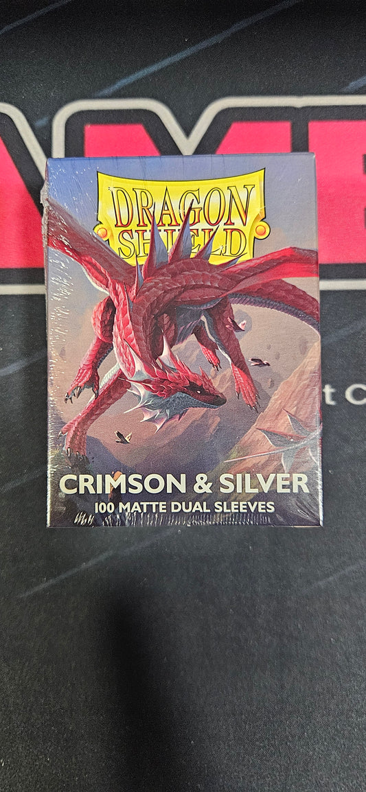 Crimson & Silver Dragon Shield Matte Sleeves 100ct