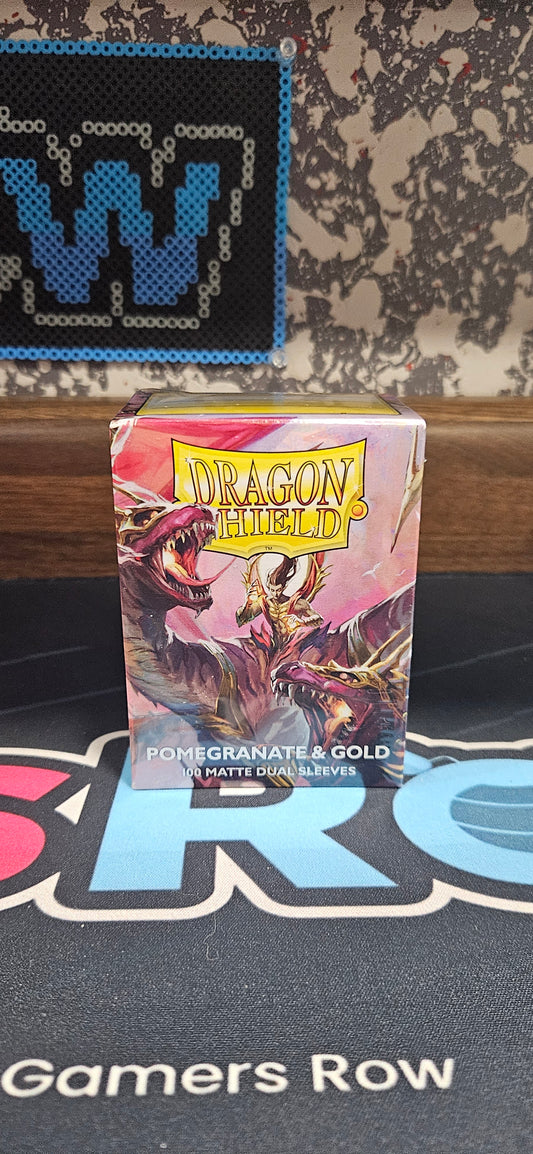 Pomegranate & Gold Dragon Shield 100ct matte Dual Sleeves