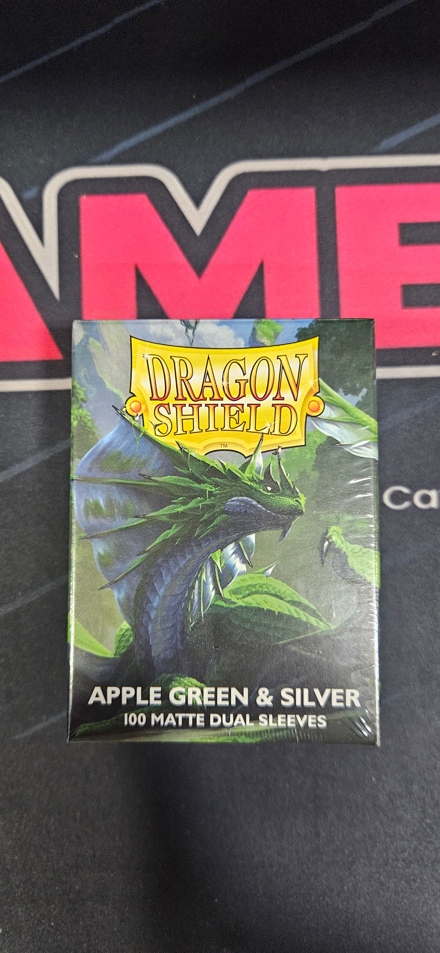 Apple Green & Silver Dragon Shield Matte Sleeves 100ct